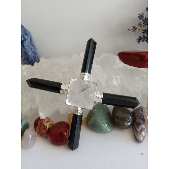 Black Tourmaline & Clear Quartz Crystal Generator Cleanser - Picture 1 of 4